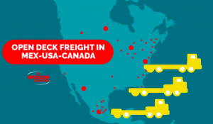 Open deck freight to ship cargo to Mexico, USA and Canada