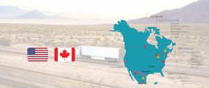 Freight shipping lane USA-Canada