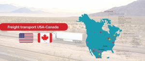 Freight shipping services between Canada and the United States