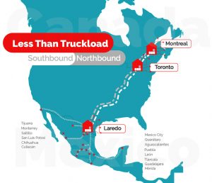 LTL Less than Truckload Services between Montreal Toronto Laredo and Mexico
