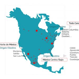 Transporte Terrestre de carga entre canada y Mexico
