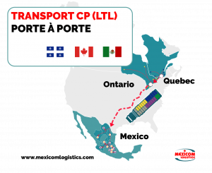 Transport de Chargement de Quebec et Ontario vers le Mexique Mexicom Logistics