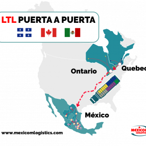 Transporte consolidado Puerta a Puerta Quebec Ontario Mexico Mexicom Logistics