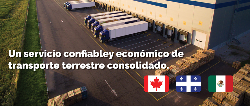 Un servicio confiable y economico de trasnporte consolidado de Quebec y Ontario hacia Mexico