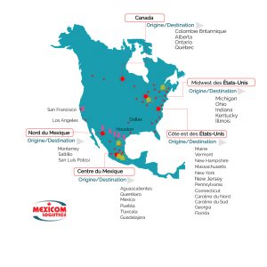 transport de fret  en amerique du nord