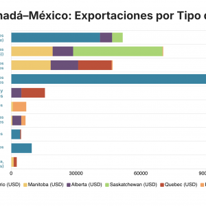 Comercio Canadá–México: Exportaciones por Tipo de Producto