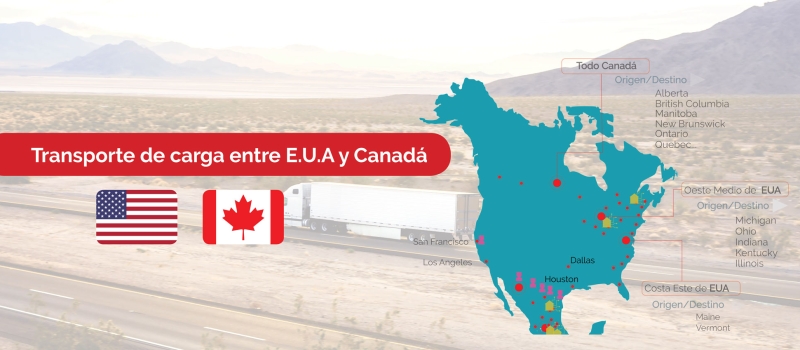 Transporte terrestre de carga entre Estados Unidos y Canadá